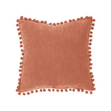Atmosphera Terracotta Pom-Pom Tassel Fringe Cushion | 40 x 40cm