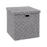 5FIVE Black and White Geometric Storage Box with Lid | 31 x 31cm