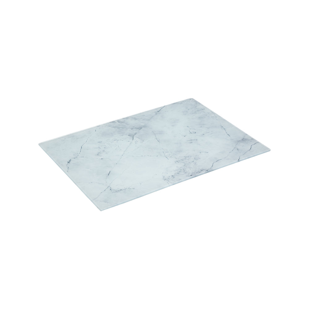 5FIVE Marble-Effect Glass Worktop Saver Board | 40 x 30cm, Wipe-Clean