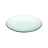 5FIVE Clear Green Faceted Glass Serving Plate | 24cm, Raised Rim