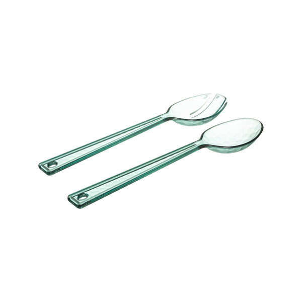 5FIVE Clear Green Salad Serving Cutlery Set | Pack of 2 Pieces