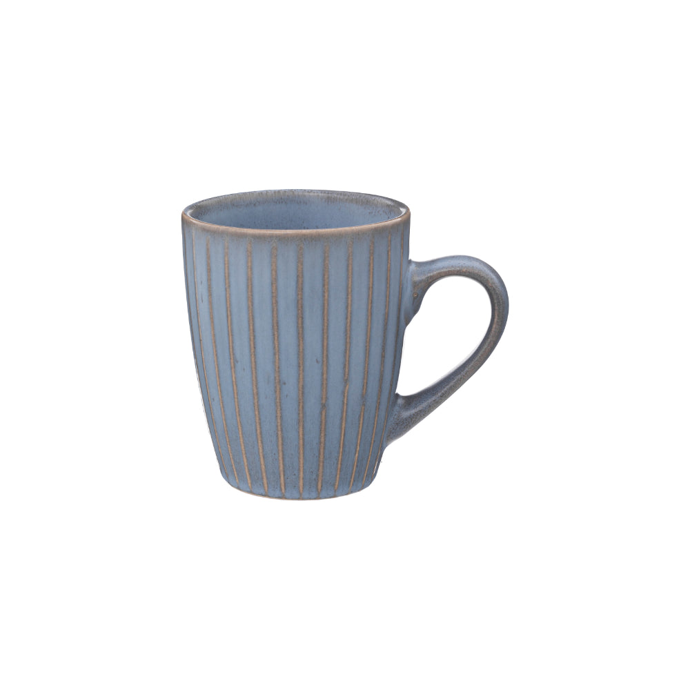 Secret de Gourmet Ribbed Blue-Grey Glazed Mug | 380ml, Sea View