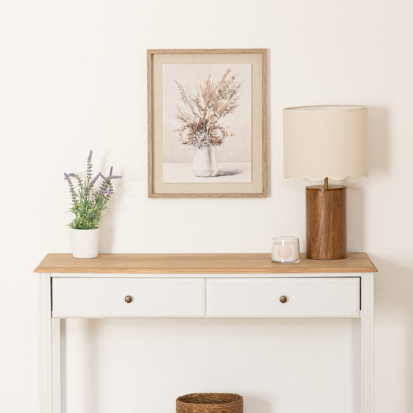 Atmosphera Tiana Beige Botanical Framed Canvas Wall Art | 40 x 50cm