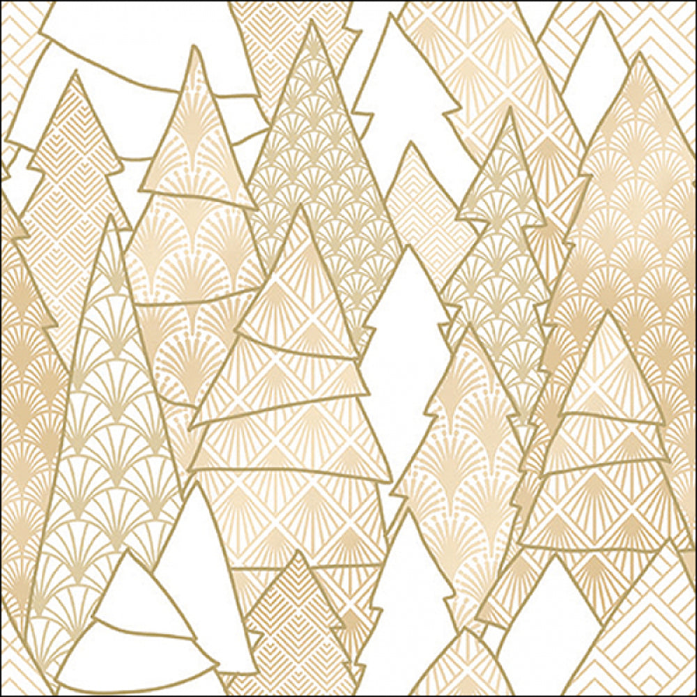 Ambiente Luxury Trees Napkins - 20 Pack - Gold Tree Design