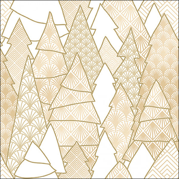 Ambiente Luxury Trees Napkins - 20 Pack - Gold Tree Design