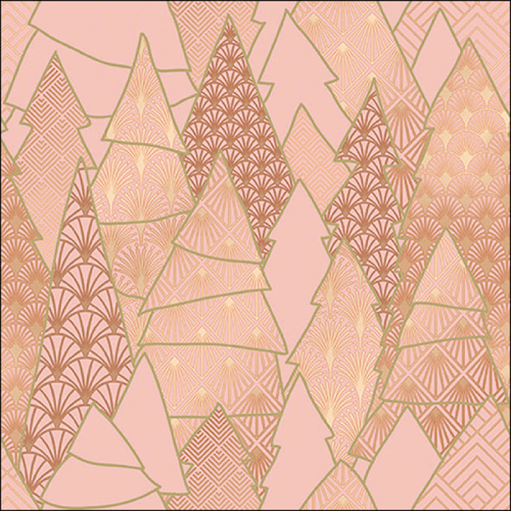 Ambiente Luxury Trees Napkins - 20 Pack - Rose Gold
