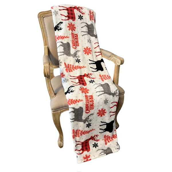 Christmas Reindeer Throw Blanket | 130 x 150cm, Soft Touch, Reindeer Motif