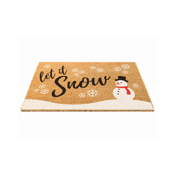 Home & Garden Let It Snow Coir Doormat | 40 x 60, Snowman Design