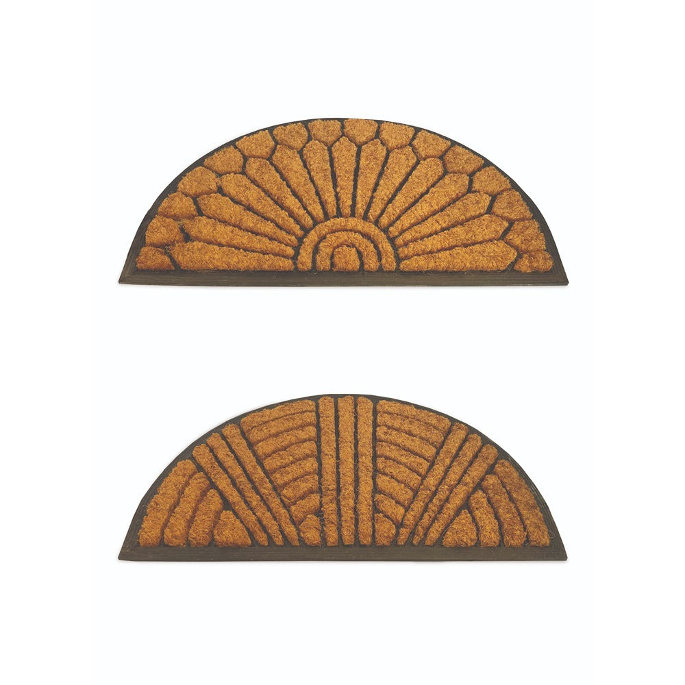 Half Moon Rubber & Coir Scraper Mat | Natural Coir, Rubber Edge