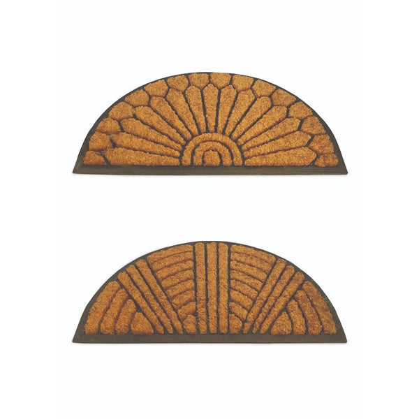Half Moon Rubber & Coir Scraper Mat | Natural Coir, Rubber Edge