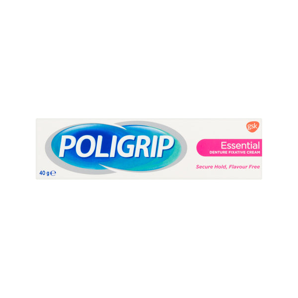 Poligrip Essential Denture Fixative Cream | Flavour-Free, 40 g