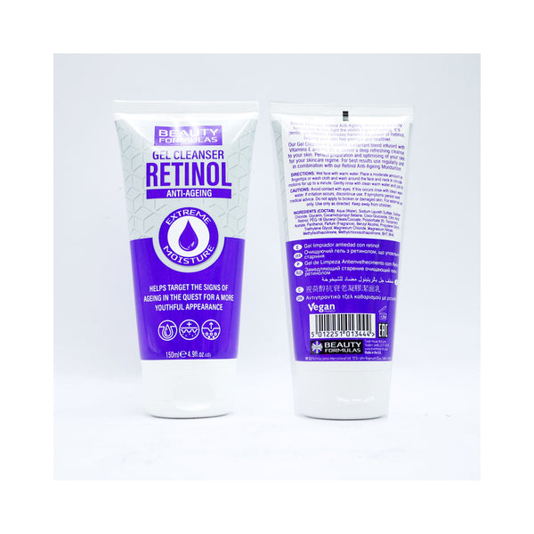 Beauty Formulas Retinol Gel Cleanser | Hydrating, Vegan, 150 ml