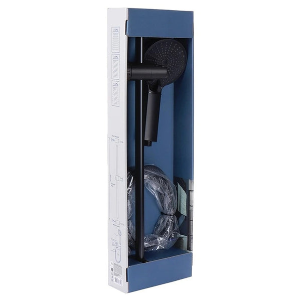 Matt Black Handheld Shower Set | Adjustable Rail, Flexible Hose