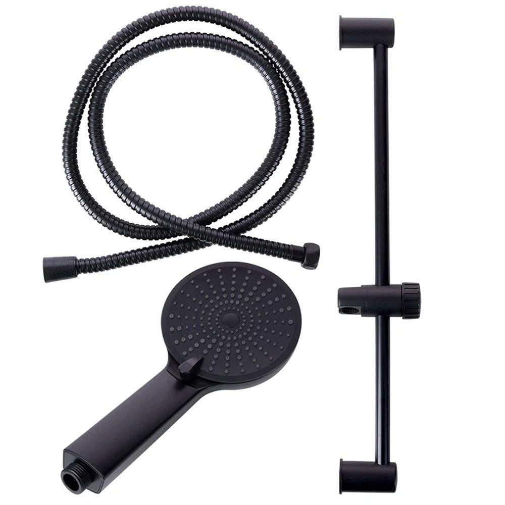 Matt Black Handheld Shower Set | Adjustable Rail, Flexible Hose