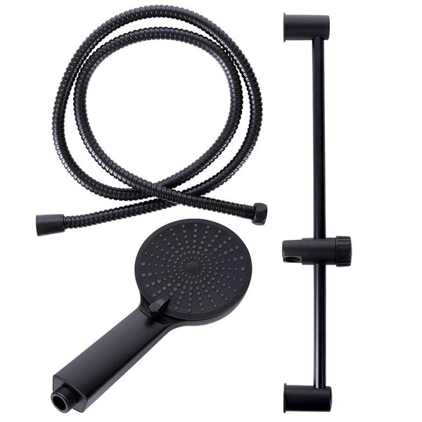 Matt Black Handheld Shower Set | Adjustable Rail, Flexible Hose
