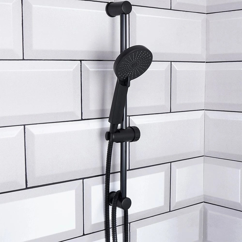 Matt Black Handheld Shower Set | Adjustable Rail, Flexible Hose
