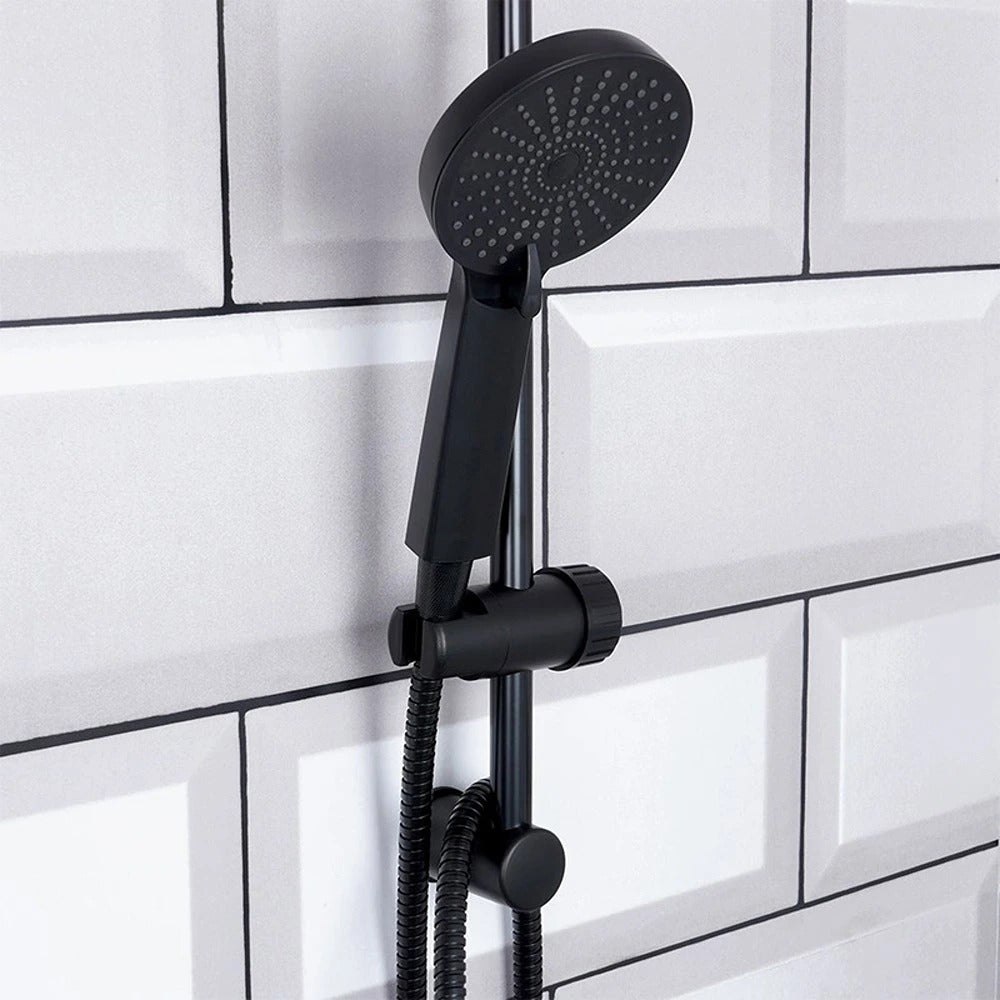 Matt Black Handheld Shower Set | Adjustable Rail, Flexible Hose