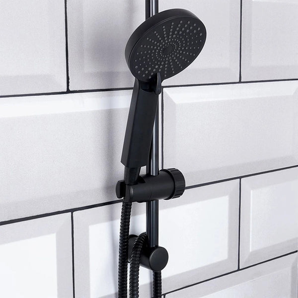 Matt Black Handheld Shower Set | Adjustable Rail, Flexible Hose