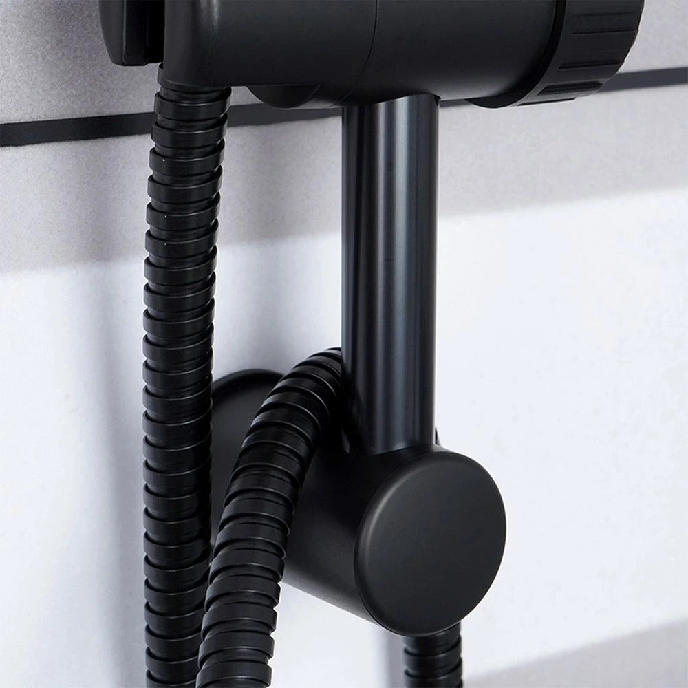 Matt Black Handheld Shower Set | Adjustable Rail, Flexible Hose