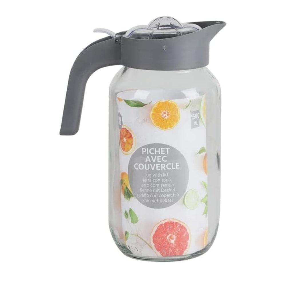 Urban Living High-Quality Glass Jug with Lid | 1.5L