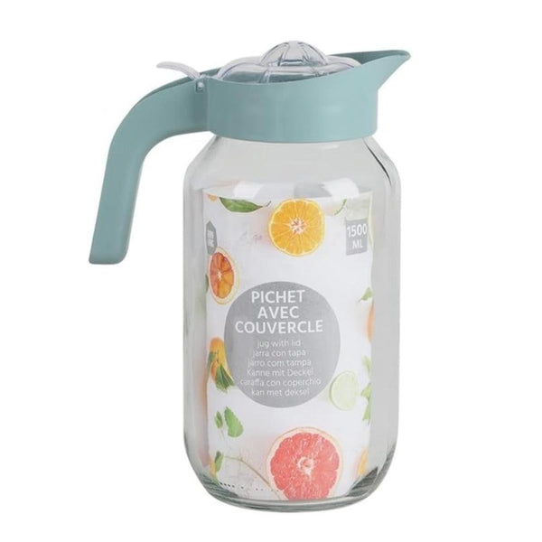 Urban Living High-Quality Glass Jug with Lid | 1.5L