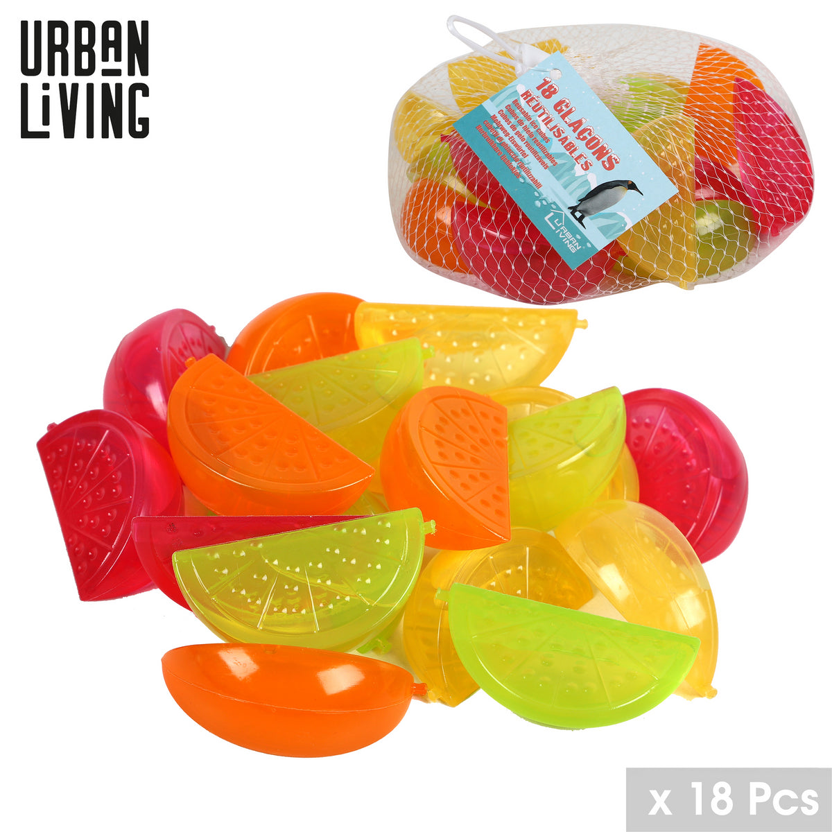 Urban Living Reusable Lemon Ice Cubes | Eco-Friendly, Non-Diluting