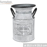 Sunnydays Rustic Metal Milk Urn | Polka Dot Pattern, Dual Handles | 20.5cm Diameter, 25.5cm Height