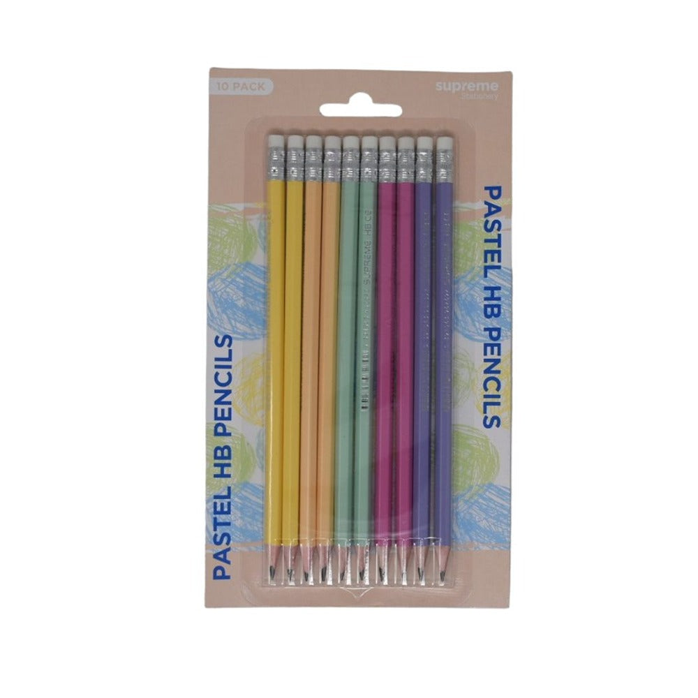 Supreme Vibrant Pastel HB Pencils | High-Quality Wood | Pack of 10