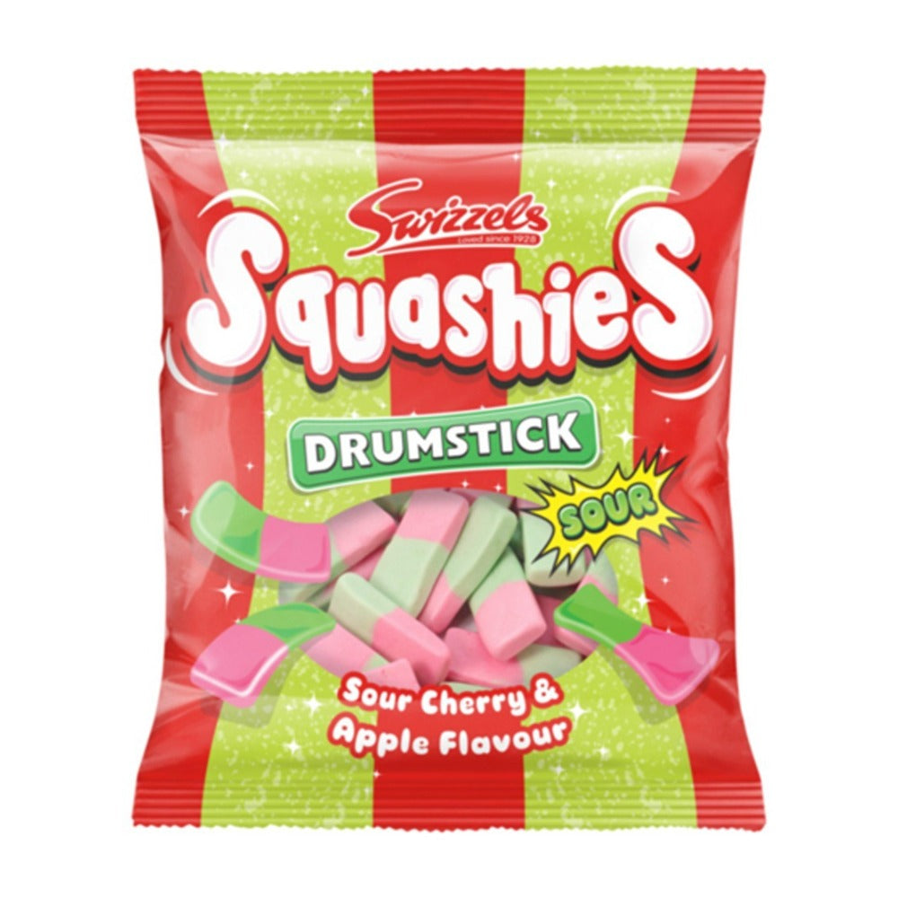 Swizzels Squashies Drumsticks Sour Cherry and Apple Sweets - 120g