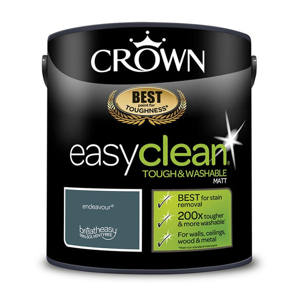 Crown Paint Easyclean Matt Endeavour Interior Paint | 2.5L, Tough & Washable
