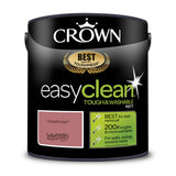 Crown Paint Easyclean Matt Rhubarb Rose Emulsion Paint | 2.5L, Tough & Washable