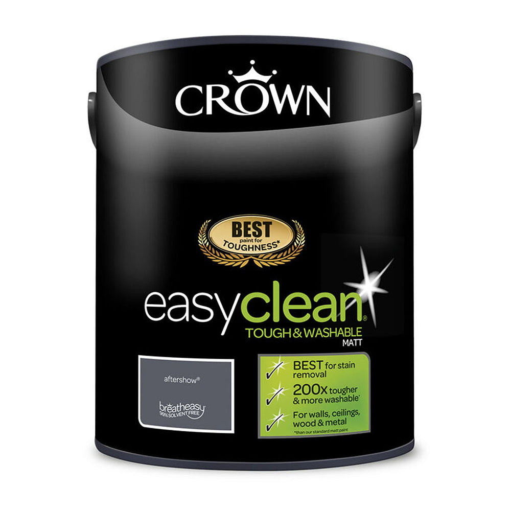 Crown Paint Easyclean Breatheasy Matt Aftershow Paint | 5L, Tough & Washable