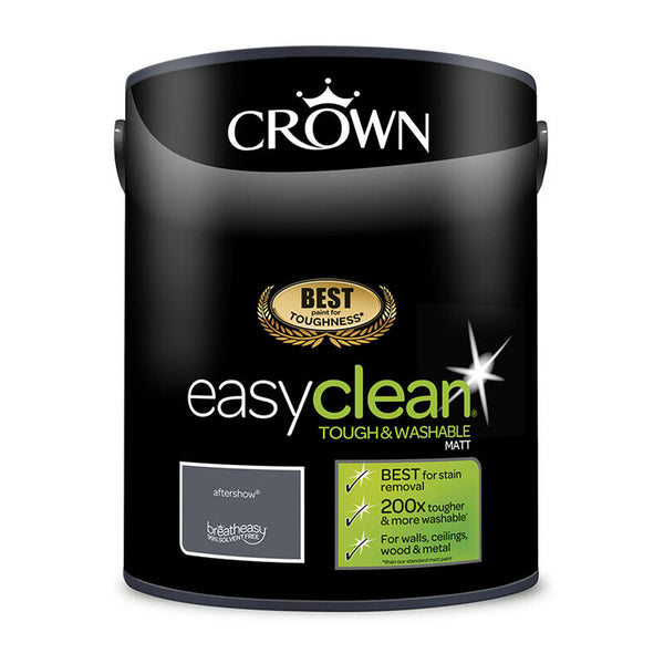 Crown Paint Easyclean Breatheasy Matt Aftershow Paint | 5L, Tough & Washable
