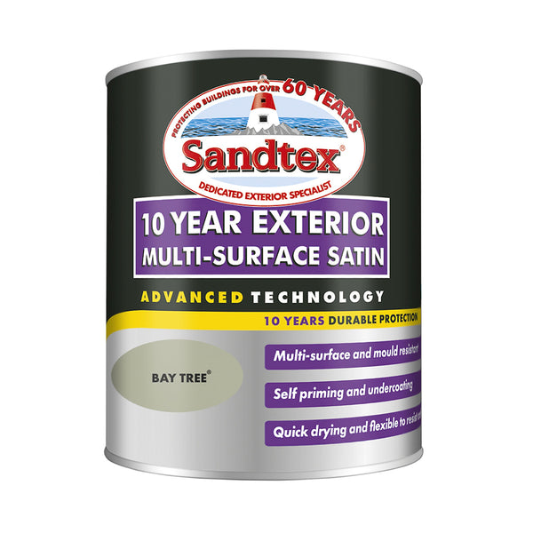 Sandtex Bay Tree 10 Year Exterior Multi-Surface Satin Paint | 750ml