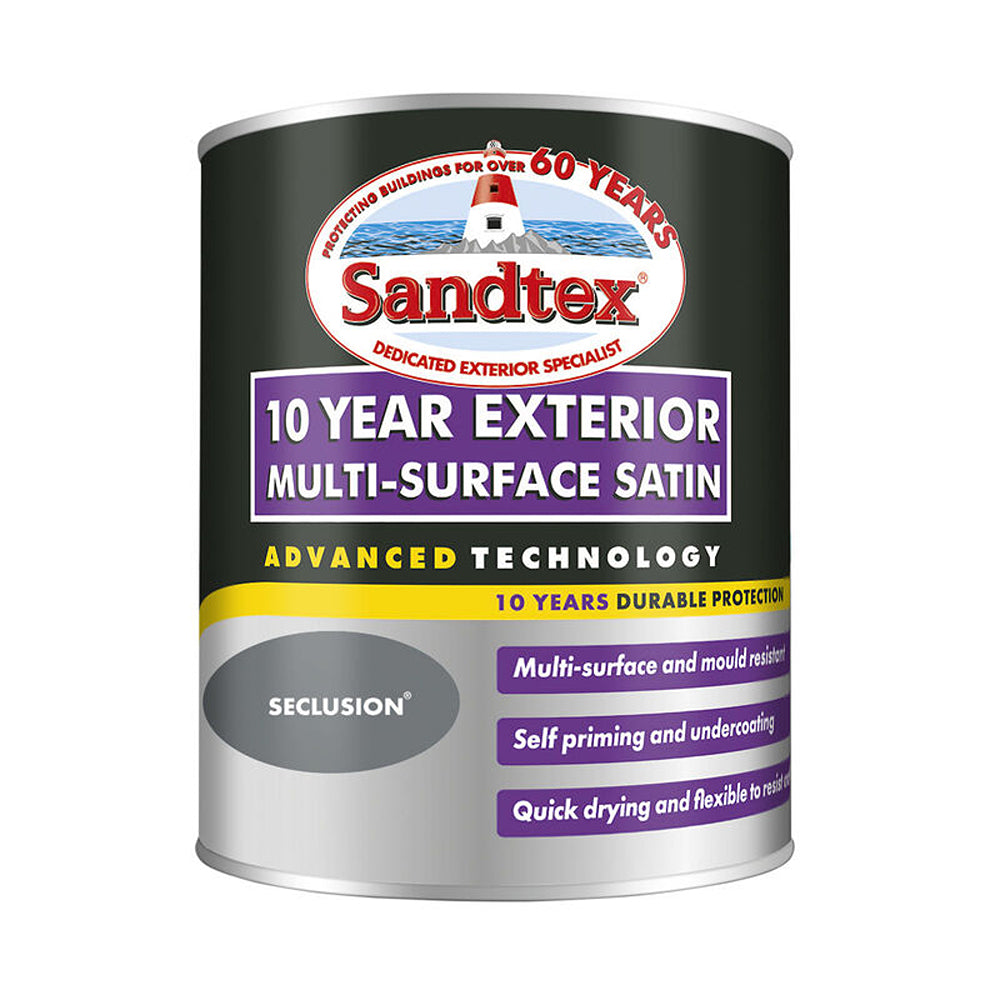 Sandtex Seclusion Multi Surface Satin Exterior Paint | 750ml, 10 Year Protection