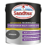Sandtex 10 Year Multi-Surface Satin Exterior Paint Anthracite | 2.5L