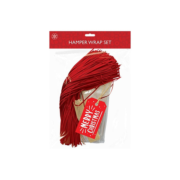 Christmas Hamper Gift Wrap Set | Assorted Colours, Festive Tags