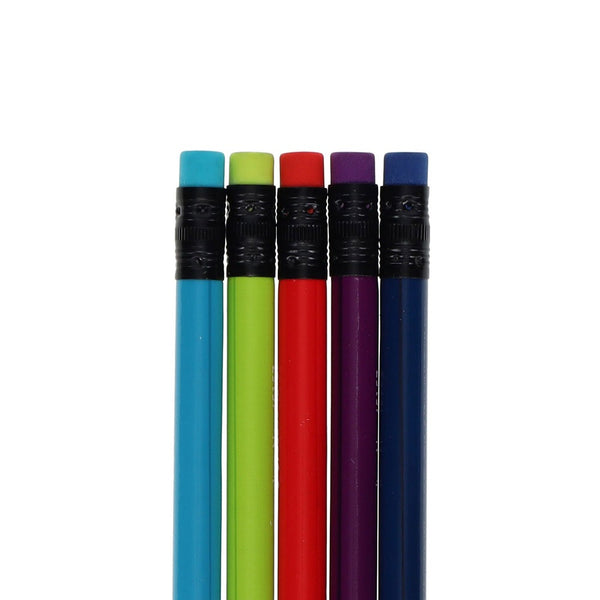 Premto Vibrant HB Graphite Pencils with Eraser Tip and Stylish Holder