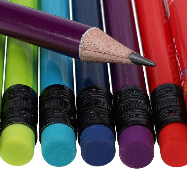 Premto Vibrant HB Graphite Pencils with Eraser Tip and Stylish Holder