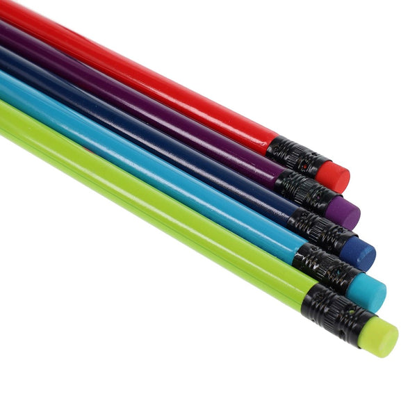 Premto Vibrant HB Graphite Pencils with Eraser Tip and Stylish Holder