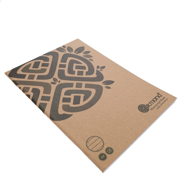Ormond A4 120-Page Eco-Friendly Kraft Manuscript Book with Geometric Design