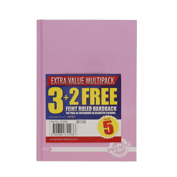 Premto A5 Hardback Notebook Multipack in Pastel Colors