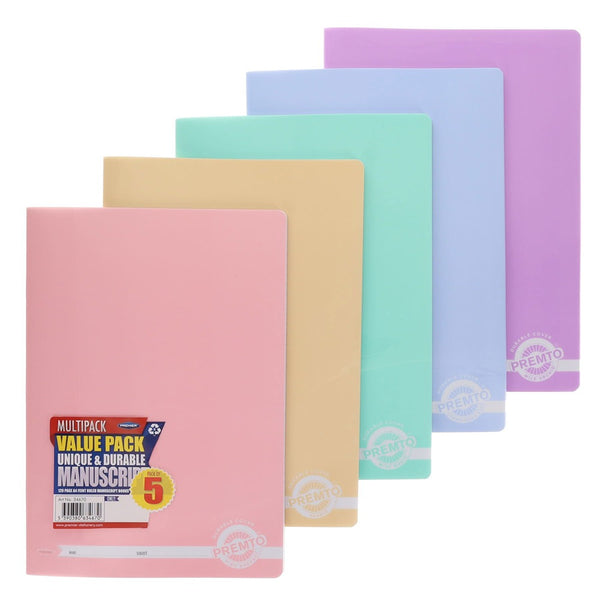 Premto Pastel A4 Manuscript Books Multipack
