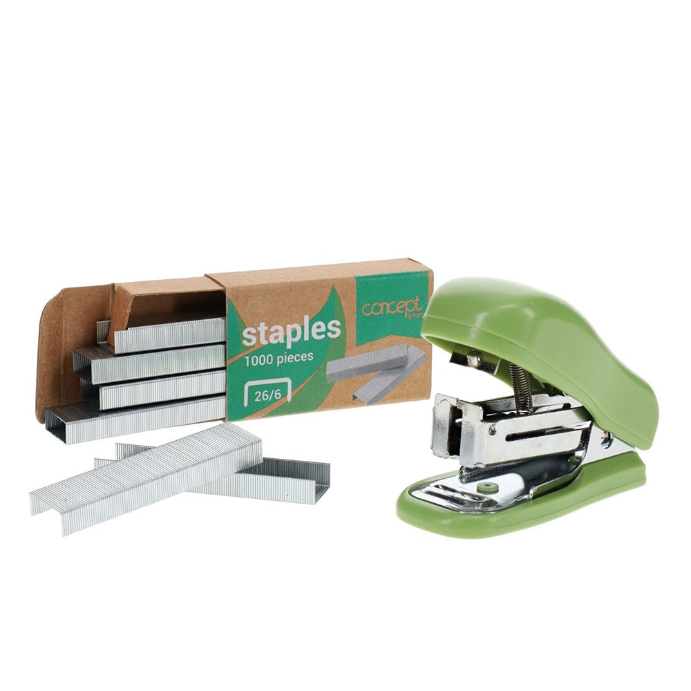 Concept Green Eco Mini Stapler Set with Staples