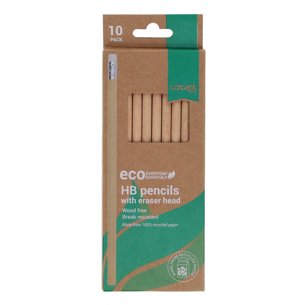 Concept Eco-Friendly HB Pencils with Eraser | Pack of 10