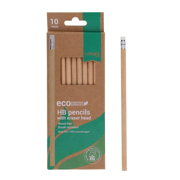 Concept Eco-Friendly HB Pencils with Eraser | Pack of 10