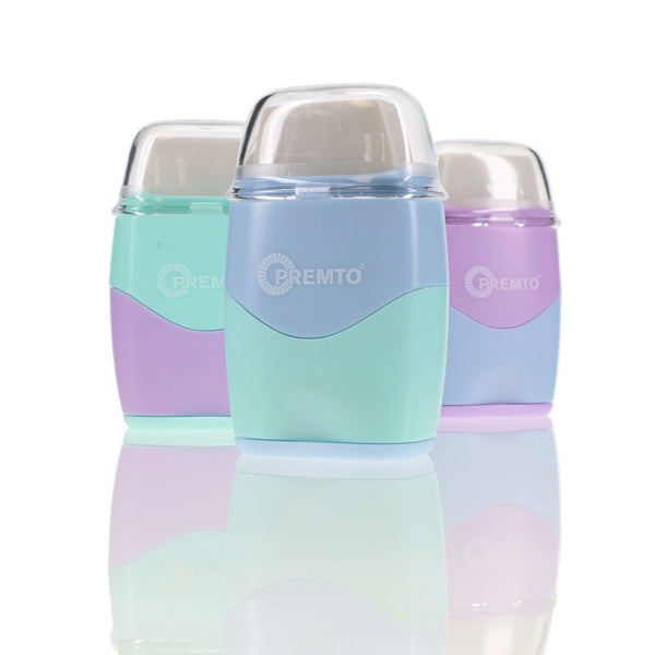 Premto Pastel Twin Hole Sharpener with Built-in Eraser