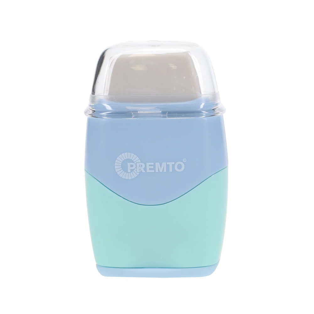 Premto Pastel Twin Hole Sharpener with Built-in Eraser