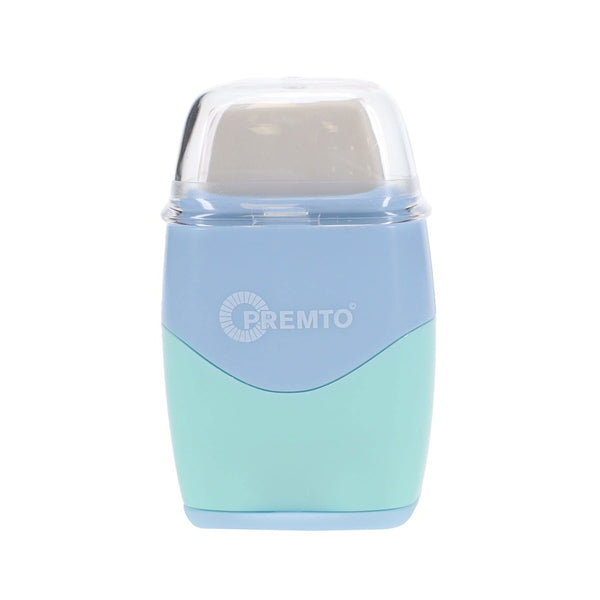 Premto Pastel Twin Hole Sharpener with Built-in Eraser