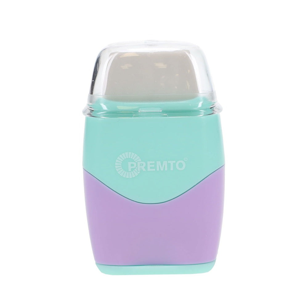 Premto Pastel Twin Hole Sharpener with Built-in Eraser